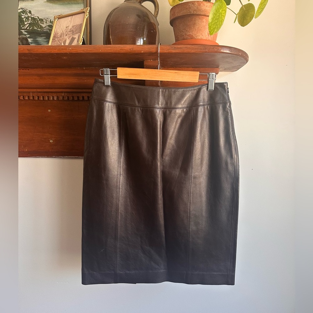 Lafayette 148 Soft Leather Pencil Skirt, 8